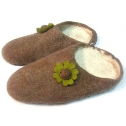 Felt Slipper With Flower-High quality