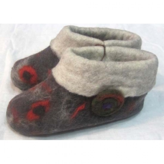 Felt tie die shoes with side flower latest design