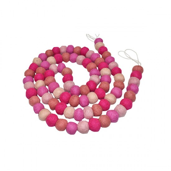 Pink tone Felt ball Garland exporter and manufacturer in Nepal/Ball Garland in Nepal