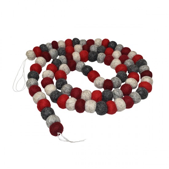 x-mas color Felt ball Garland/Best seller Ball Garland/Fair made felt ball hanger