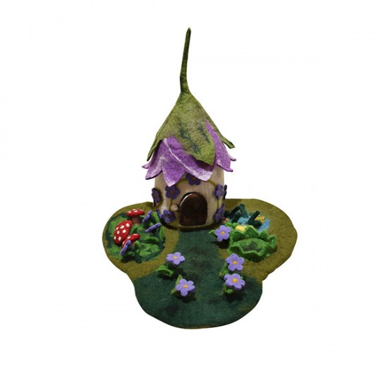 Purple Big Felt Fairy house