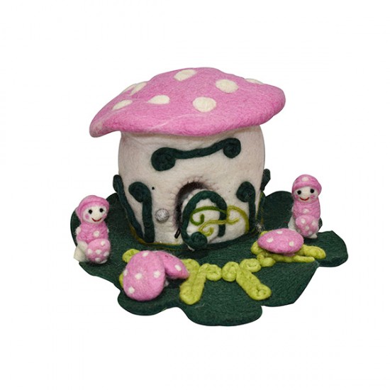 Pink Mushroom Fairy house