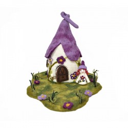 Purple Felt Fairy house with angel-Best seller Fairy house