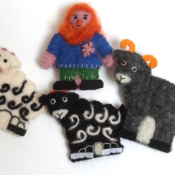 Sheep finger puppets