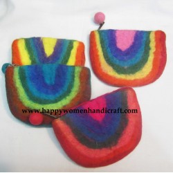 Felt rainbow purse