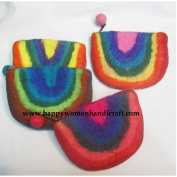 Felt rainbow purse