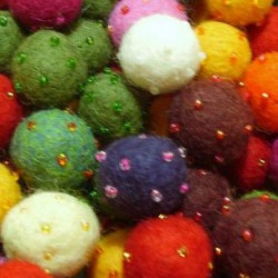Felt Ball with Beads 2.2 cm Diameter