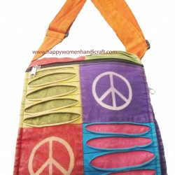 Cotton side bag-peace