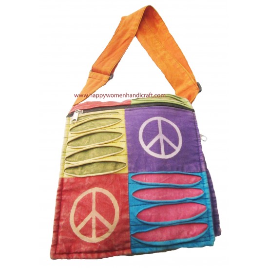 Cotton side bag-peace