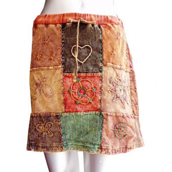 Cotton skirt-patch work