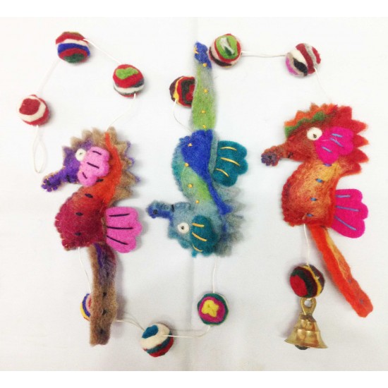 Sea Horse-felted hanger in Nepal