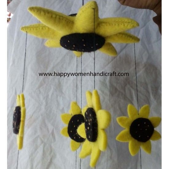 Felt Sun flower Mobile Hanger