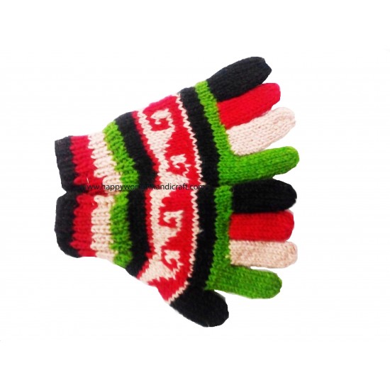 Unisex Woolen 5 Finger Gloves