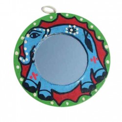 Mithila Round Mirror-Animal