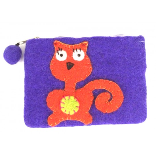 Felt cat Purse