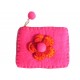 Felt line purse with Flower