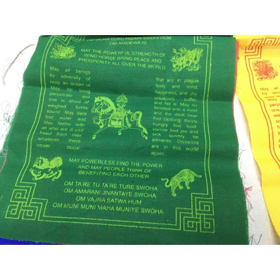 Big Fine Cotton Tibetan Prayer Flags-English Version